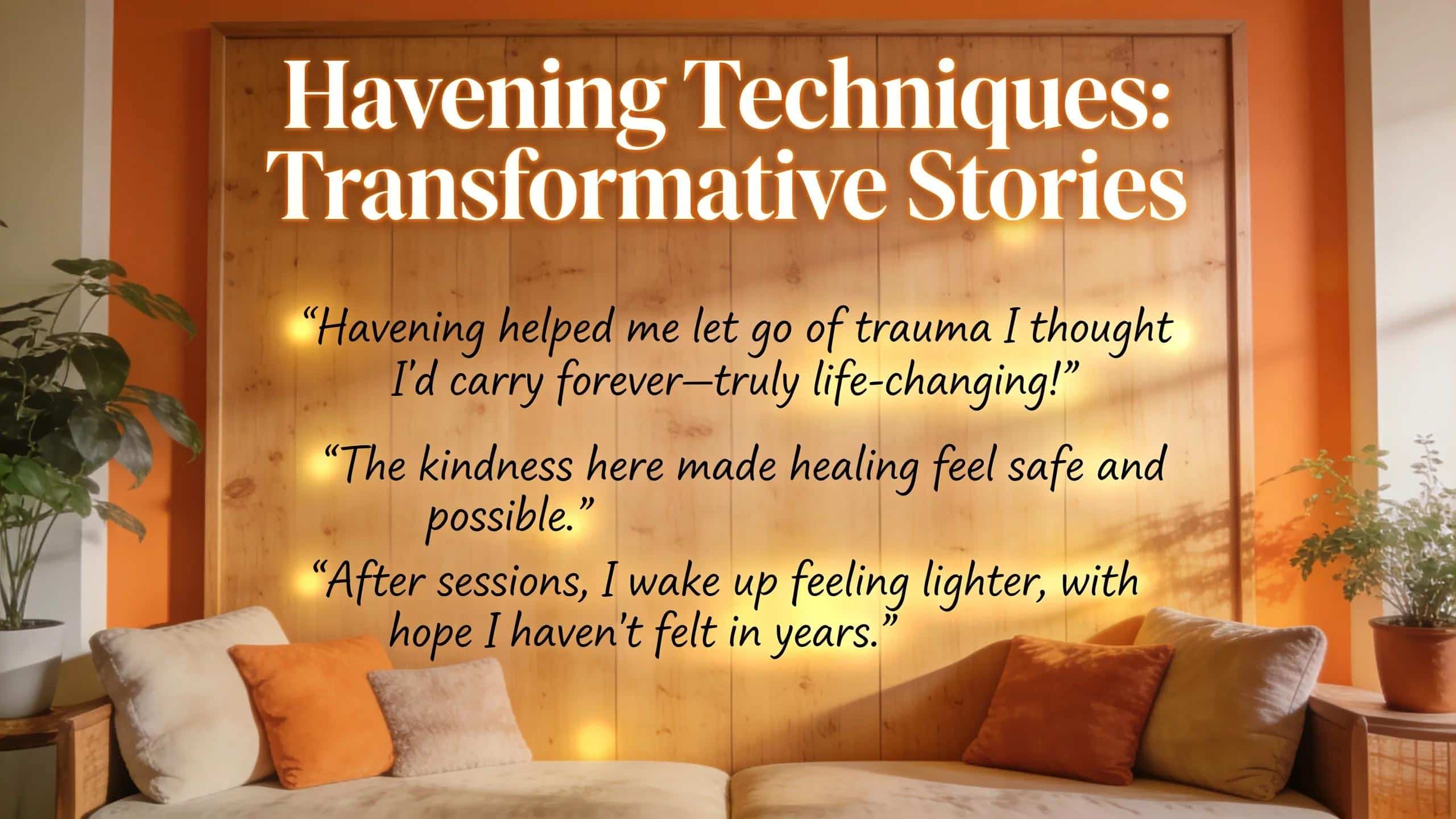 Noticeboard of client testimonials describing positive outcomes with The Meaden Method and Havening